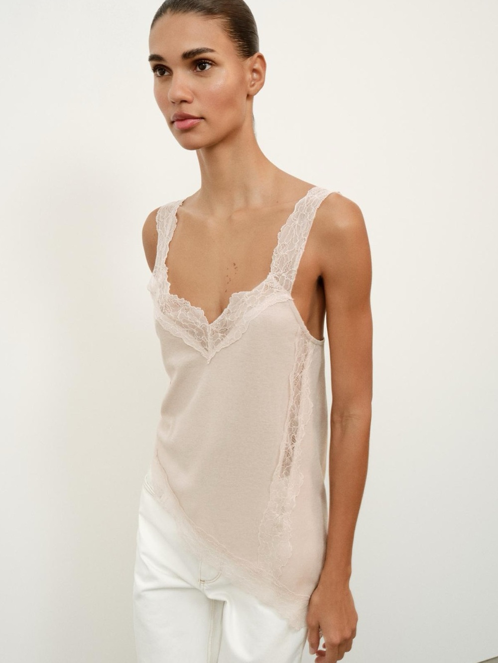 ZARA RUSTIC ASYMMETRIC LACE TOP